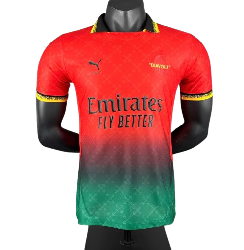 24/25 AC Milan Fourth Off-White Red kit (player version)