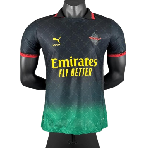 24/25 AC Milan Fourth Off-White Black kit (player version)